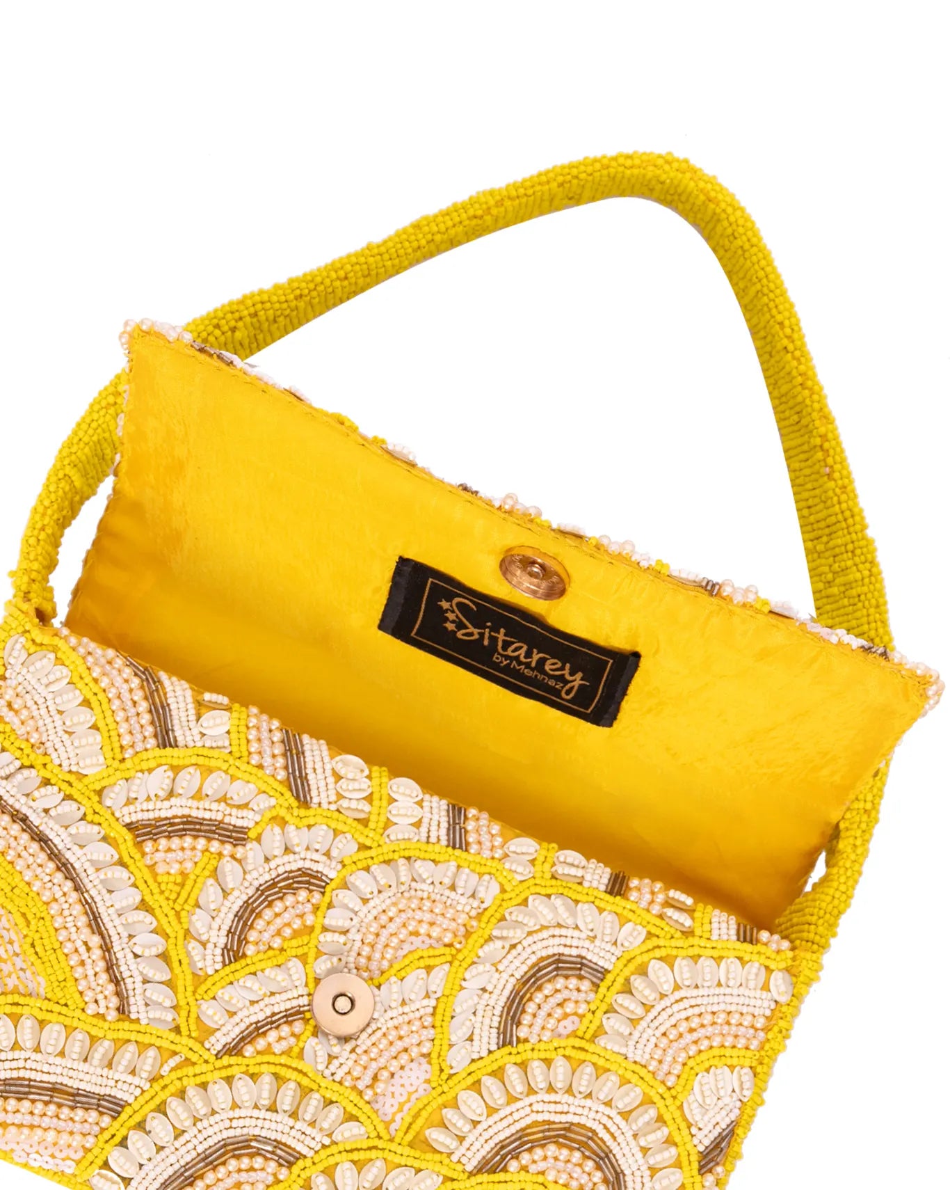Sitarey Yellow Radiant Arches Box Bag Cult Khi Handbags