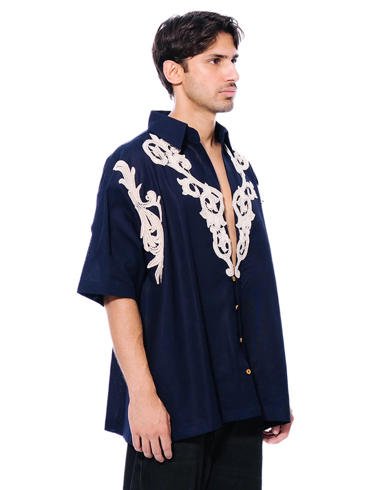 collected xx navy blue linen shirt cult store