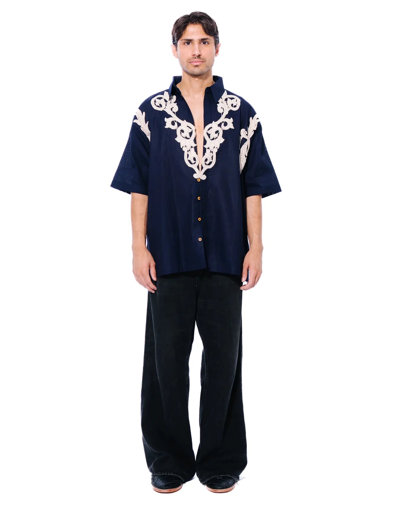 collected xx navy blue linen shirt cult store