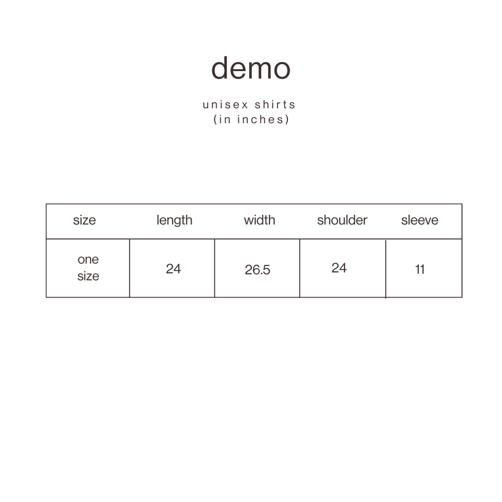 Size Guide for Black Pixel 1.0 T-Shirt