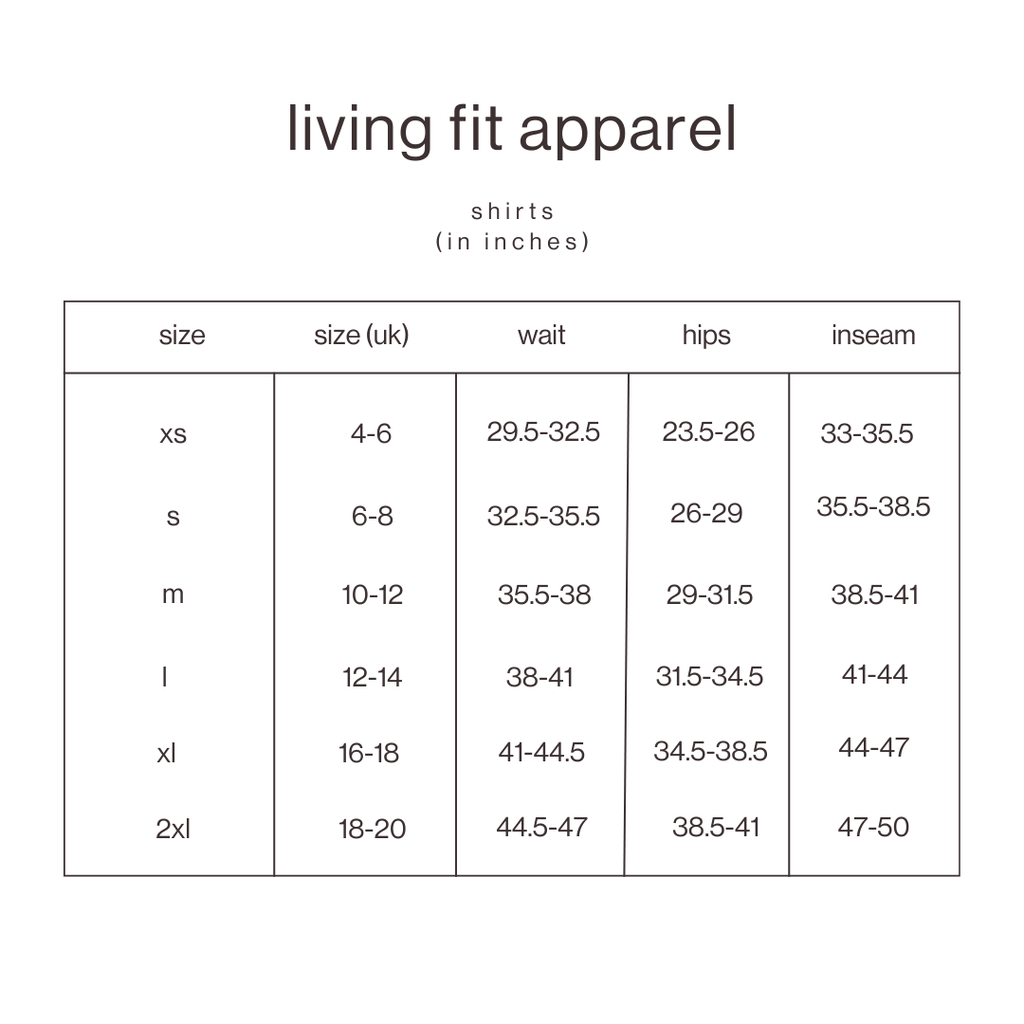 Size Guide for White Heavy Duty T-Shirt