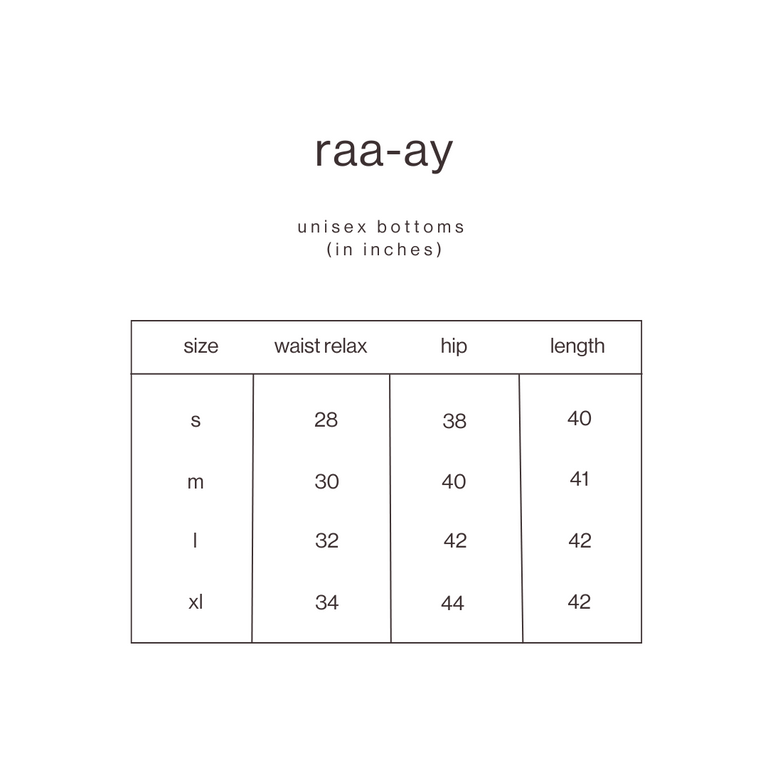 Size Guide for Black Parachute Pants