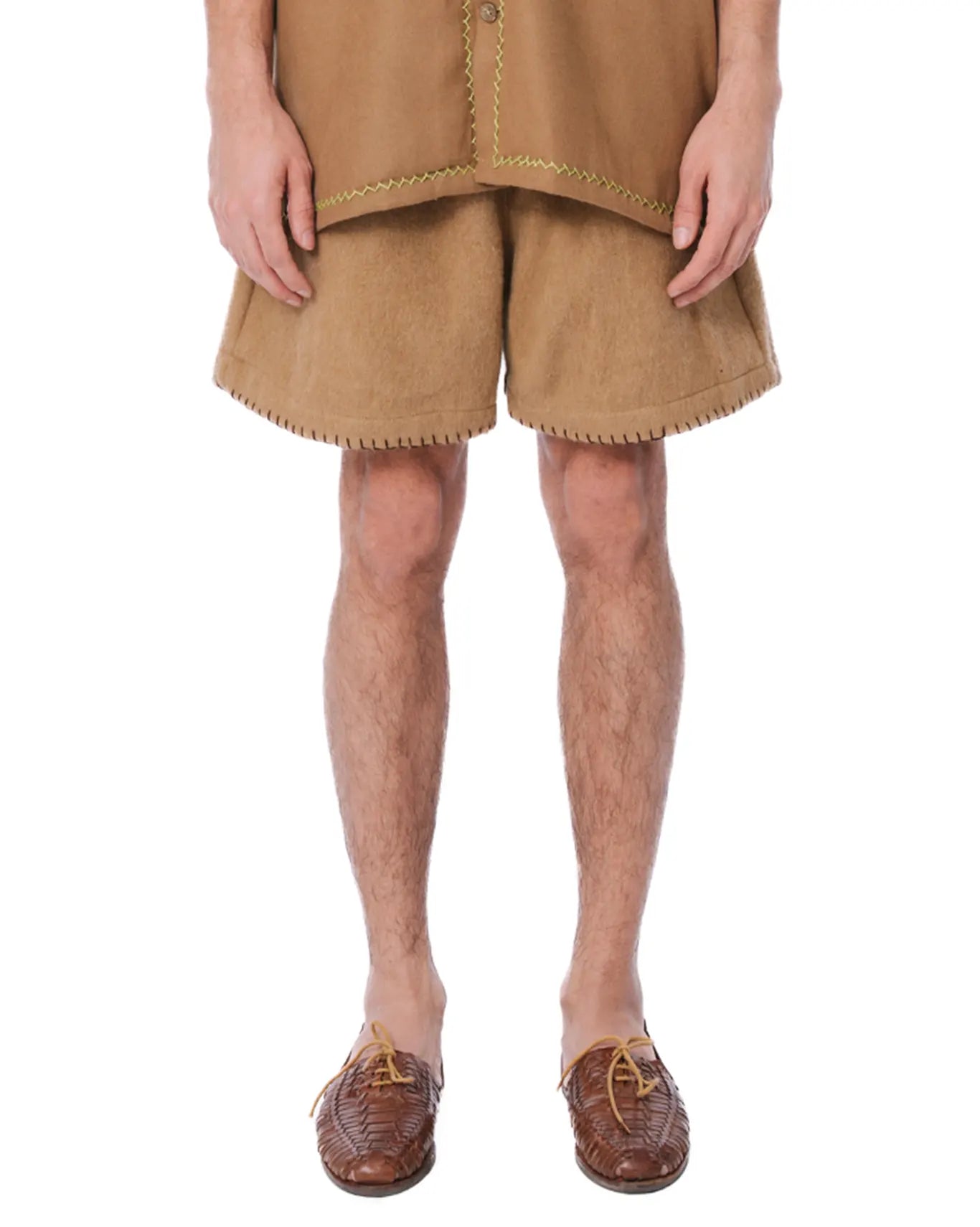 wear oga Camel Wool Shorts cult men