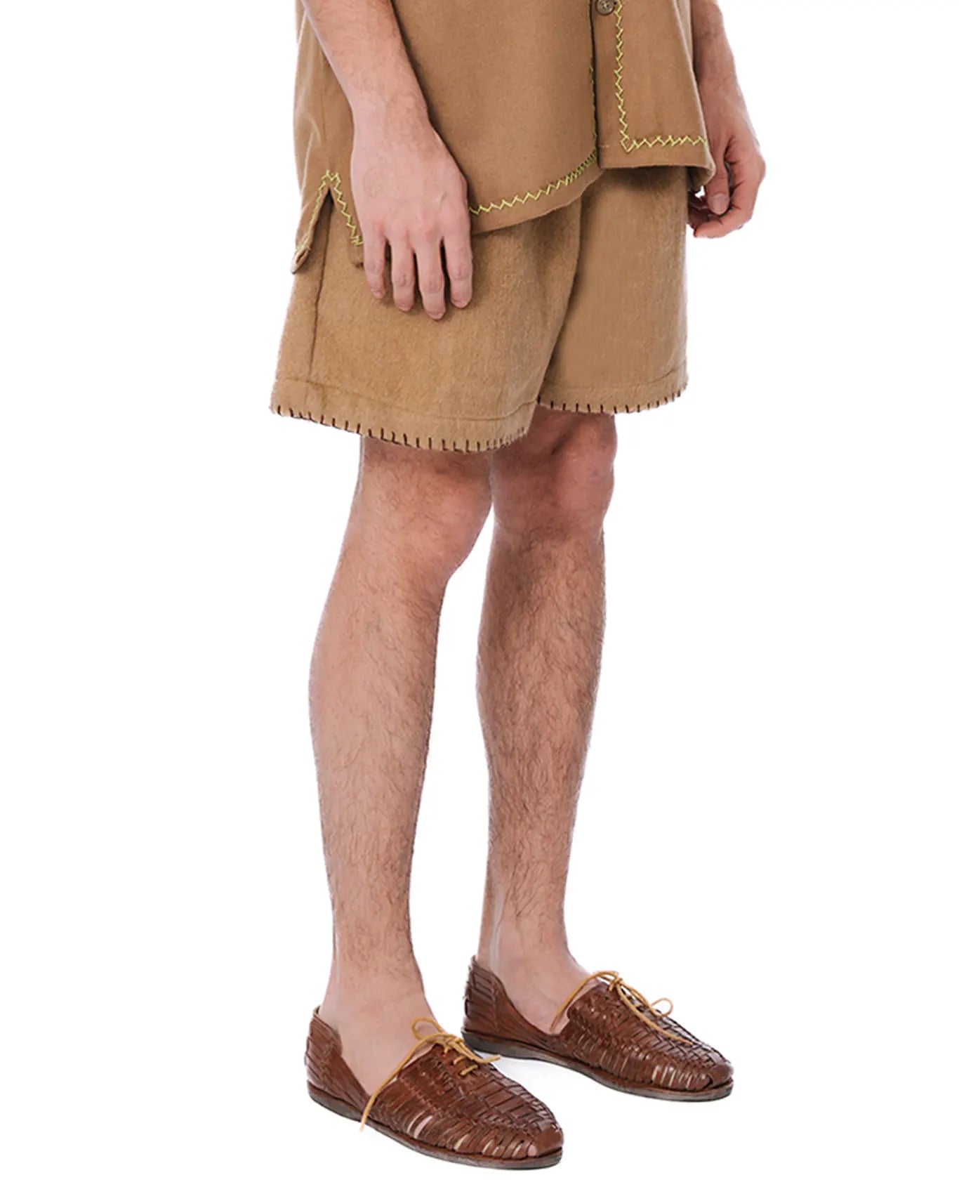 wear oga Camel Wool Shorts cult men