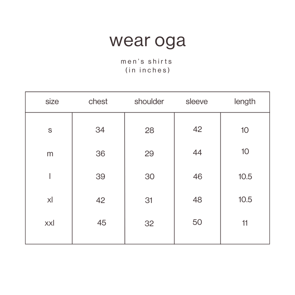 Size Guide for Beige Fall Shirt
