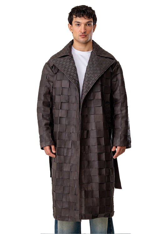 Dreams of Arthur Brown Braided Leather Oversized Coat Cult Karachi Pakistan