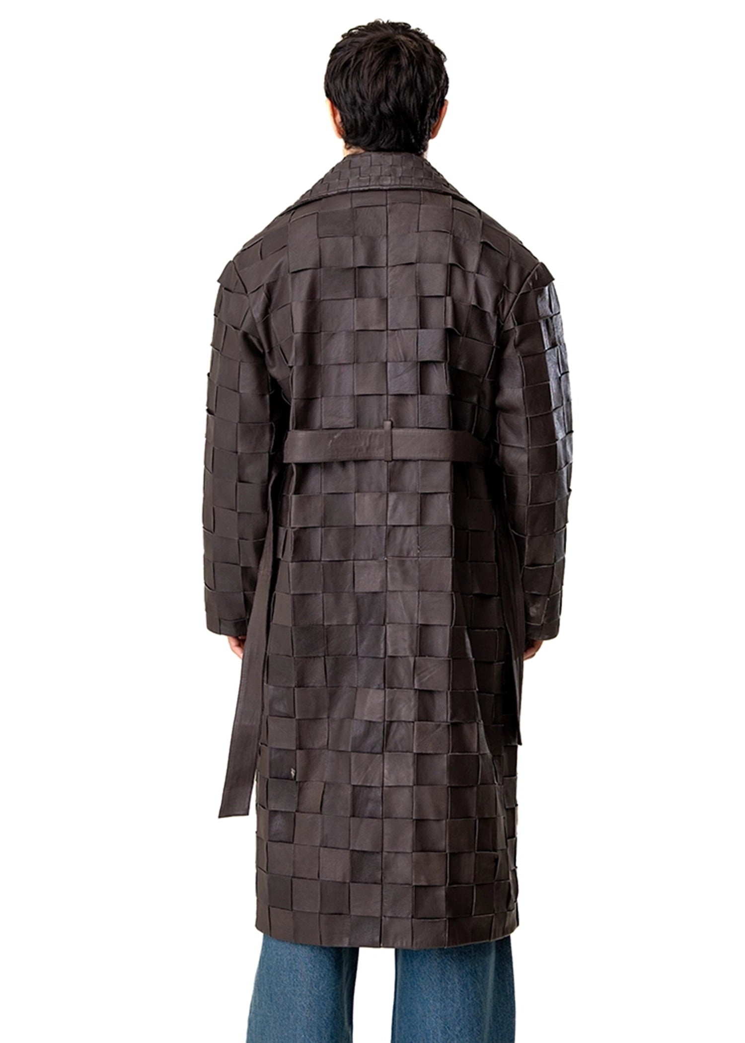 Dreams of Arthur Brown Braided Leather Oversized Coat Cult Karachi Pakistan