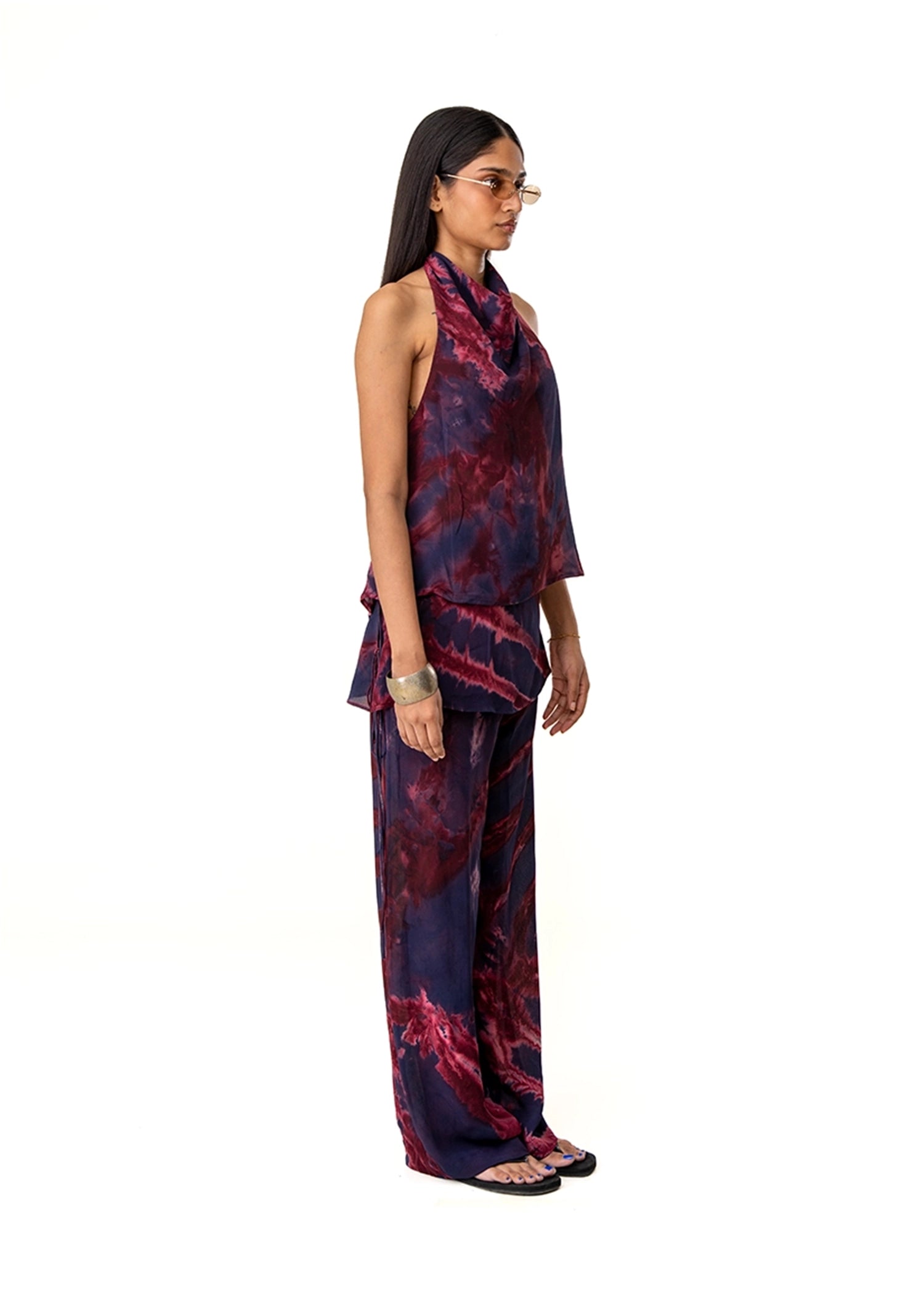 Curated Official Tie Dye Skirt Overlay Trouser Set Cut Karachi Pakistan