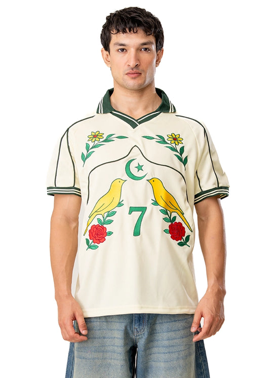 Motherland Cream Embroidery Soccer Jersey #7 Cult Karachi Pakistan