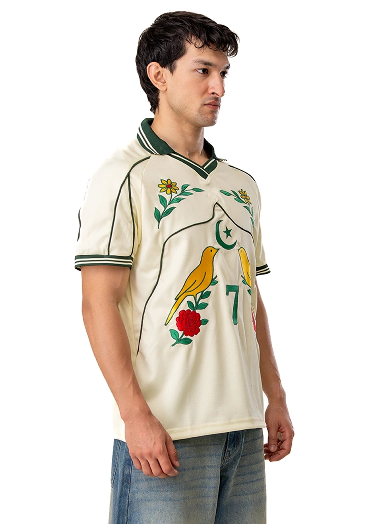 Motherland Cream Cream Embroidery Soccer Jersey #7 - CULT - haider