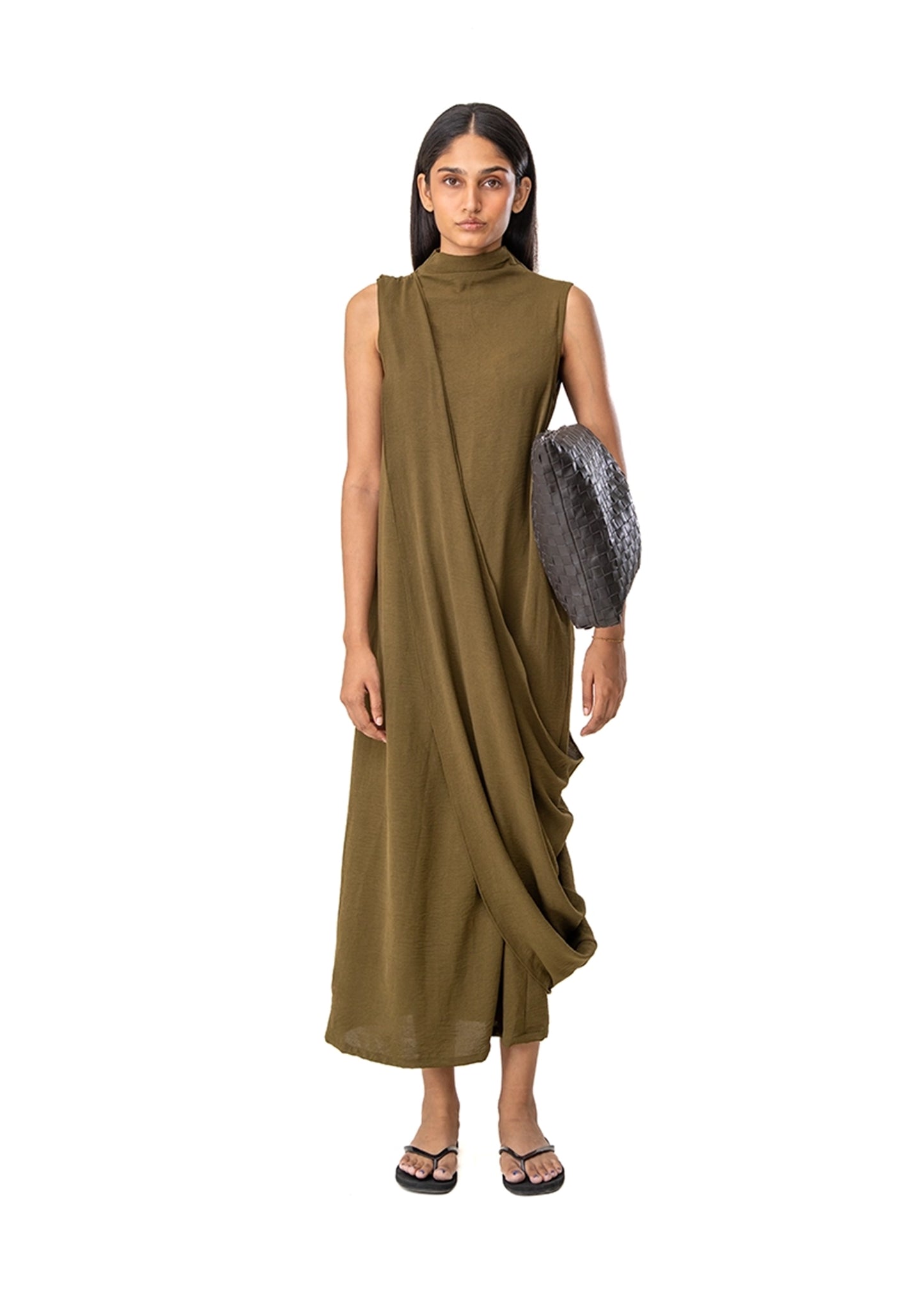 Curated Official Green Green Shoulder Drape Dress - CULT - haider