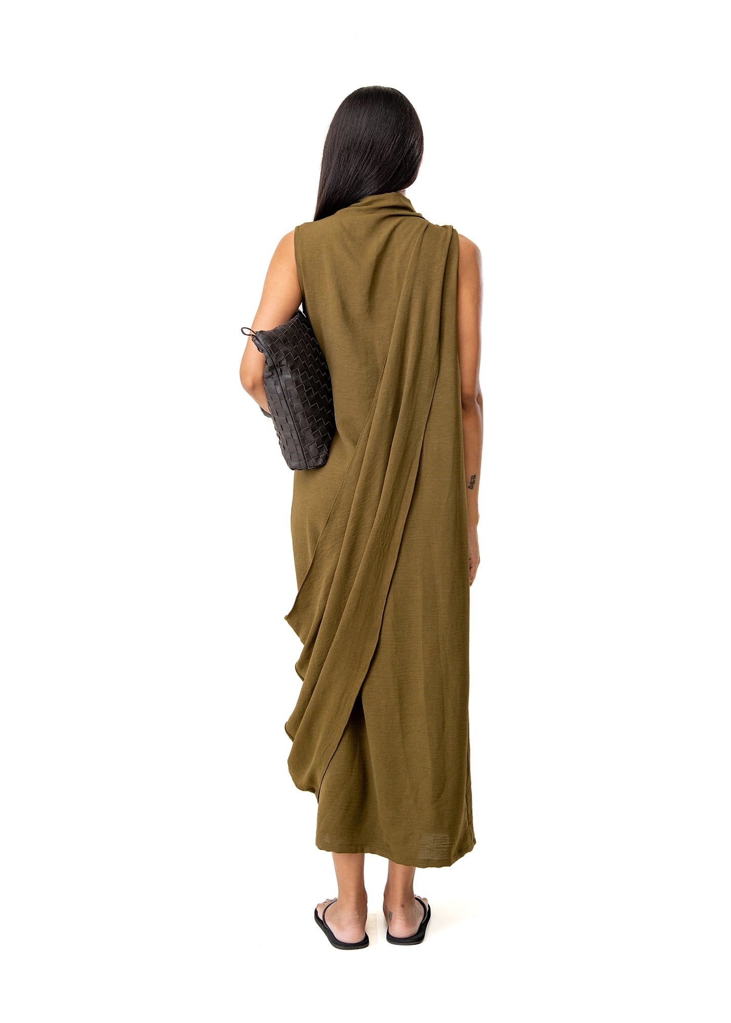 Curated Official Green Green Shoulder Drape Dress - CULT - haider