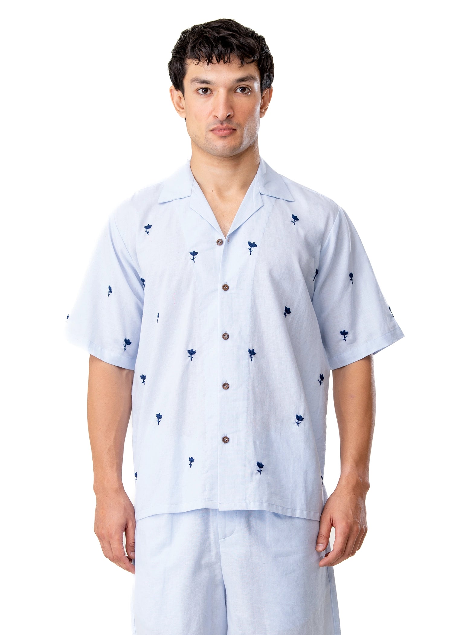Wear Oga Blue Rose Shirt Cut Karachi Pakistan