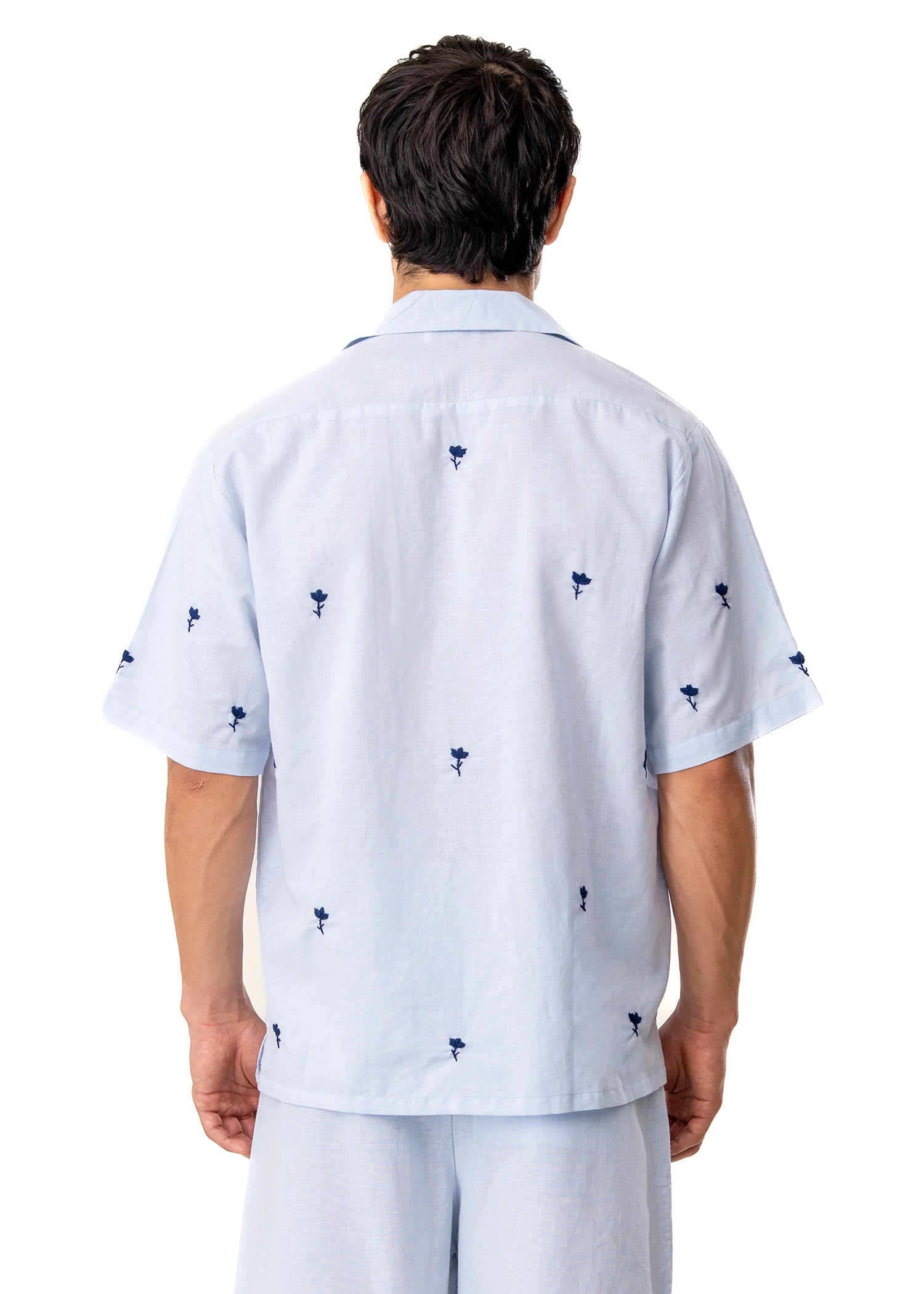 Wear Oga Blue Rose Shirt Cut Karachi Pakistan