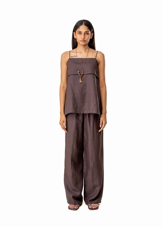 Curated Official Brown Strappy Flap Set Cult Karachi Pakistan