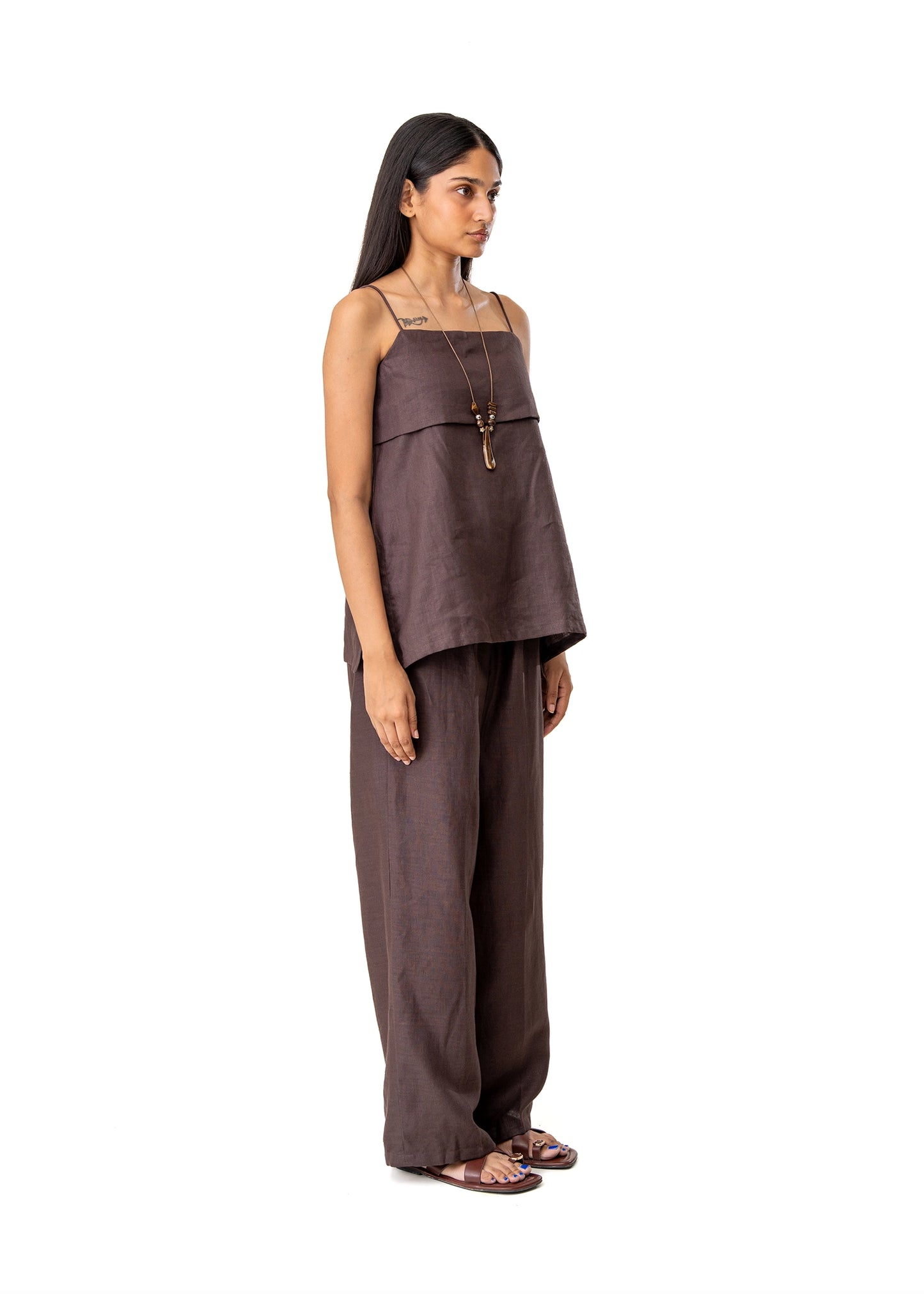 Curated Official Brown Brown Strappy Flap Set - CULT - haider