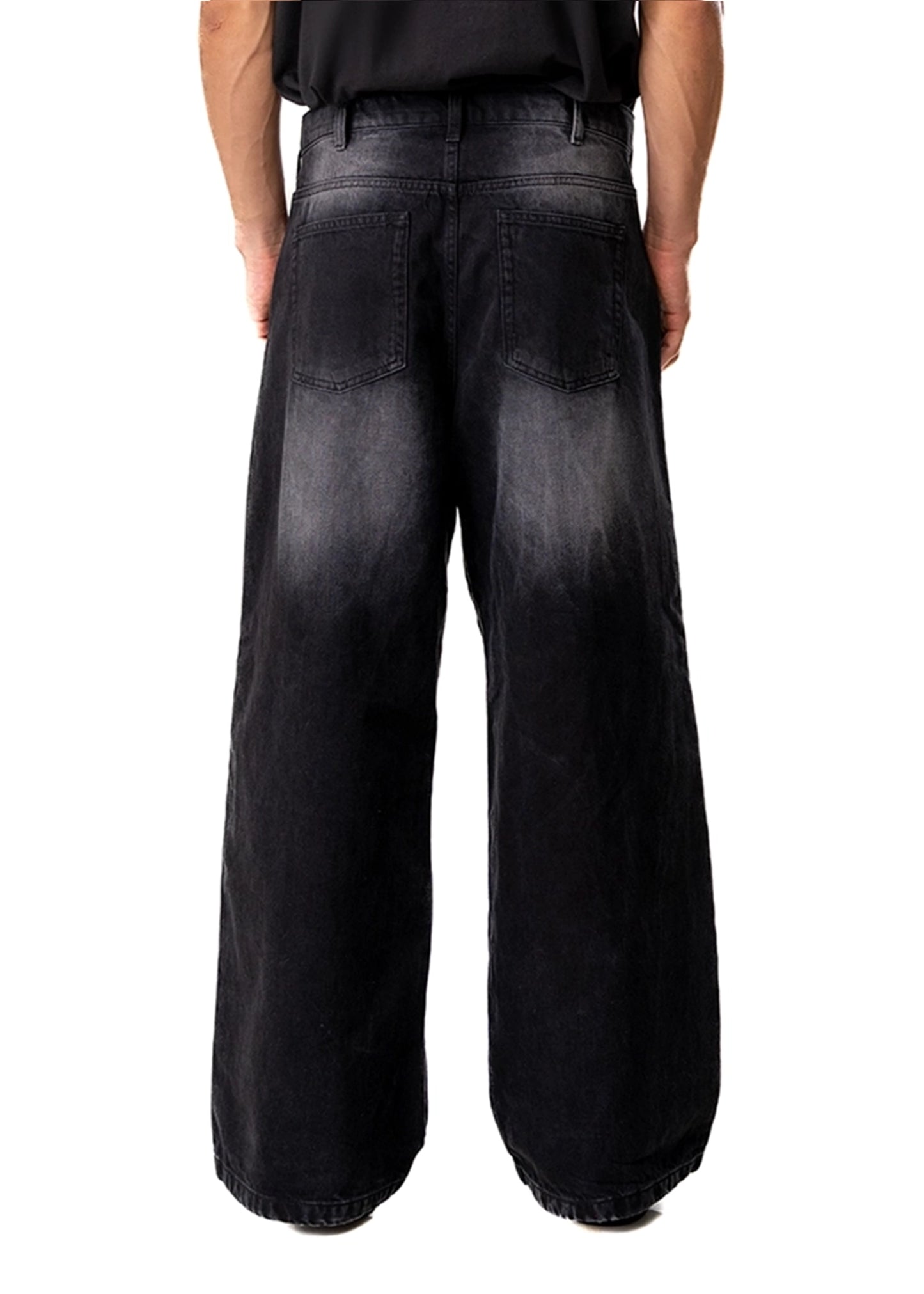 Dreams of Arthur Black Black Dirty Wide-Leg Denim - CULT - haider