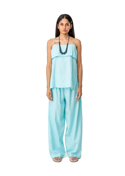 Curated Official Aqua Blue Strappy Flap Set Cult Karachi Pakistan