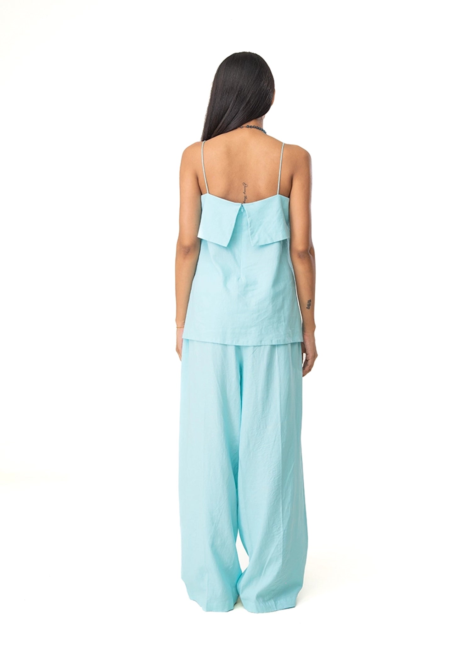 Curated Official Aqua Blue Strappy Flap Set Cult Karachi Pakistan