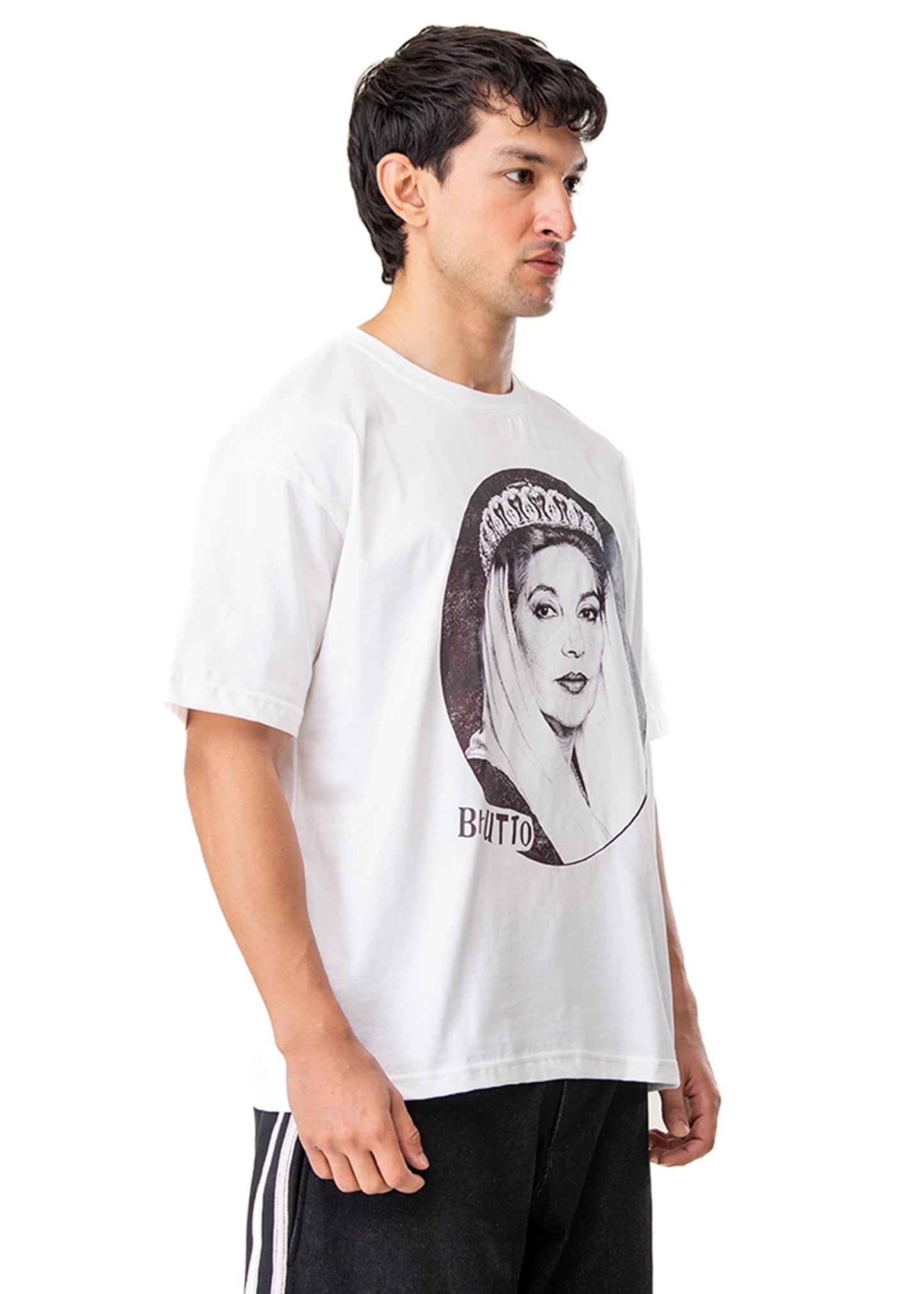 Motherland White White Bhutto Tee - CULT - haider