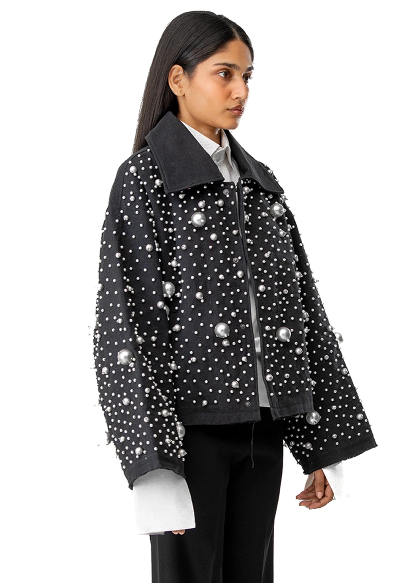 Dreams of Arthur Black Black Mother of Pearl Jacket - CULT - haider
