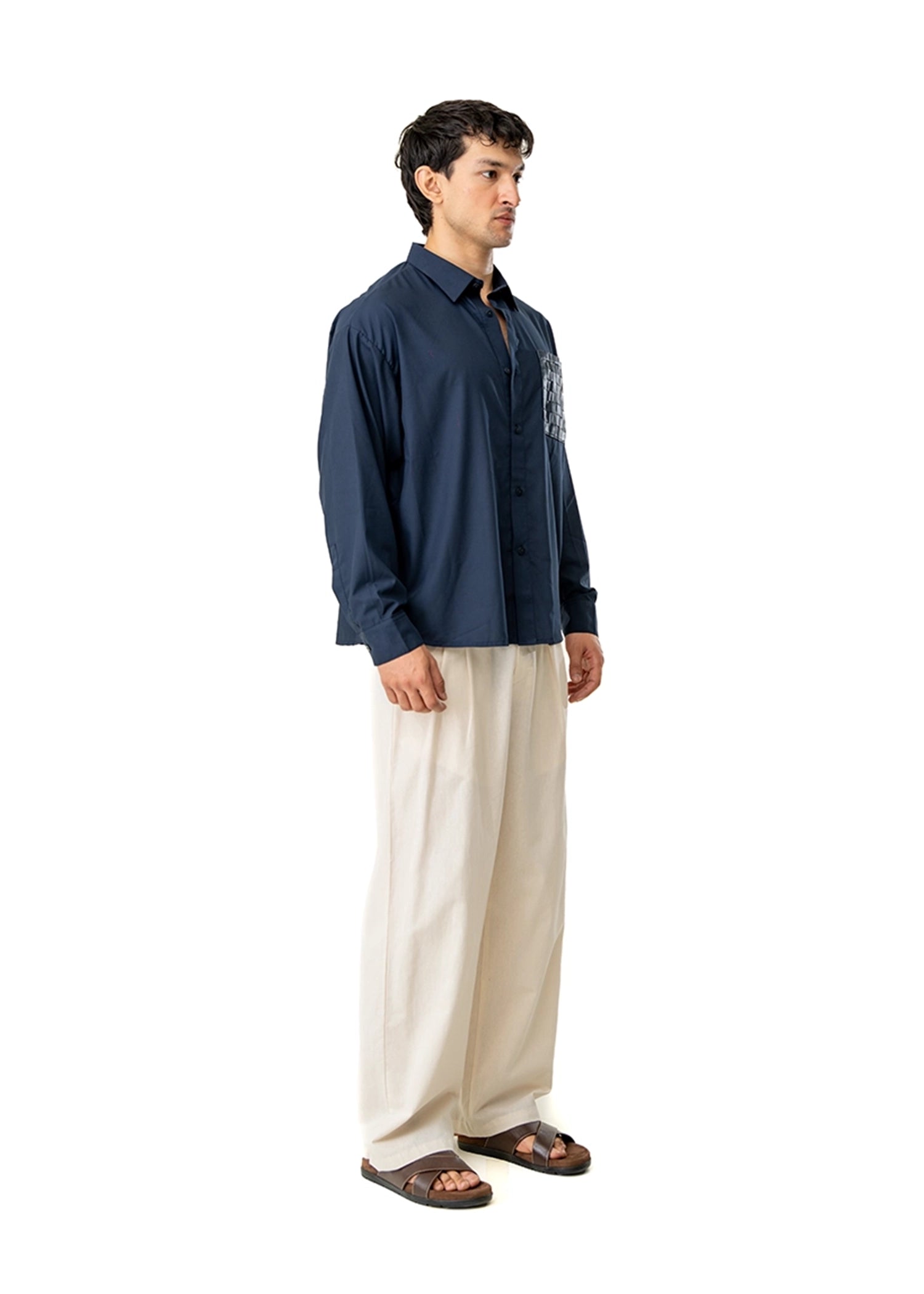 Dreams of Arthur Blue Silky Overshirt Braided Patch Cult Karachi Pakistan