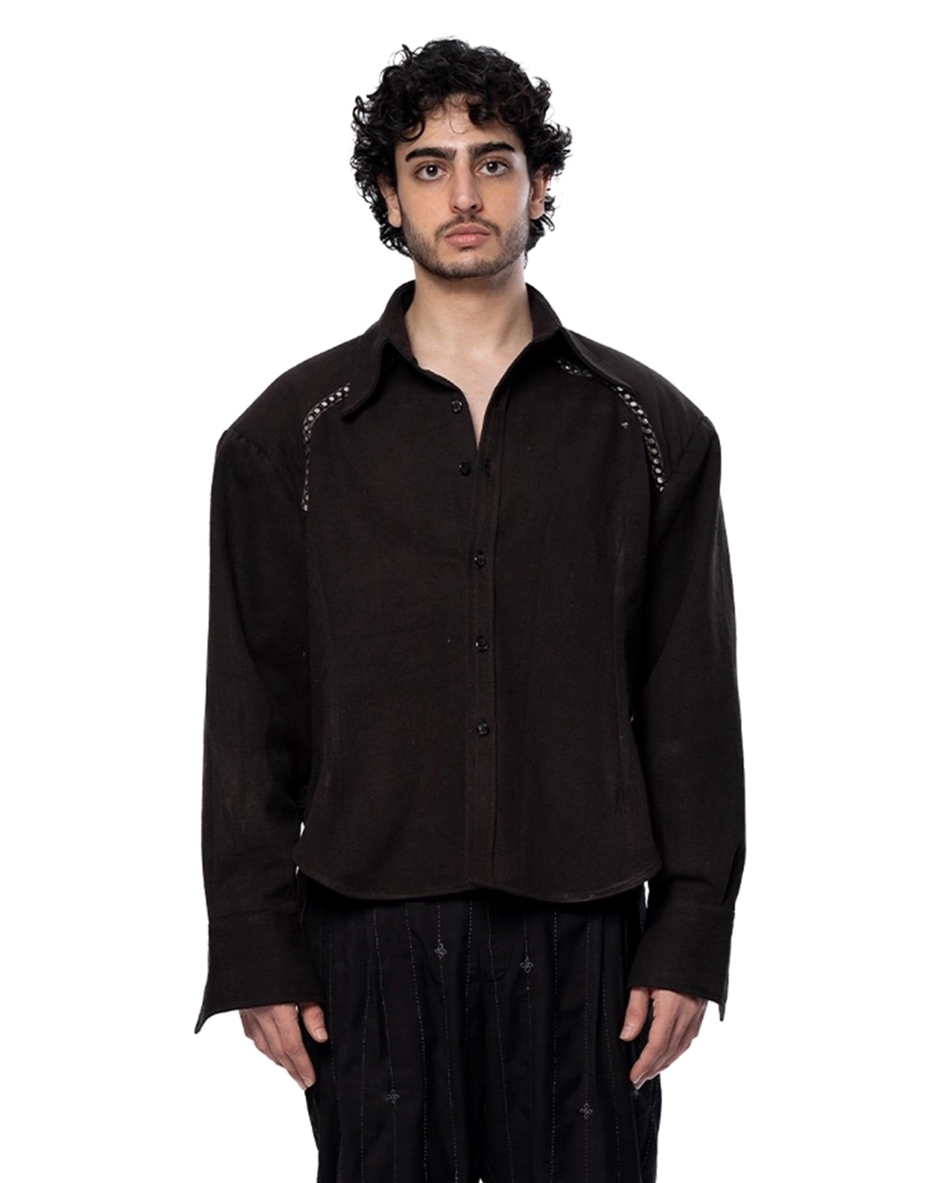 Collected XX Brown Brown Panni Corset Shirt - CULT - haider