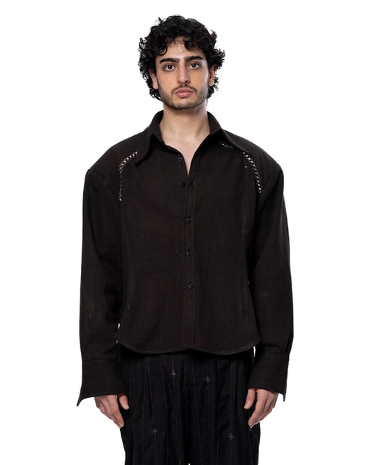 Collected XX Brown Panni Corset Shirt Cult Karachi Pakistan