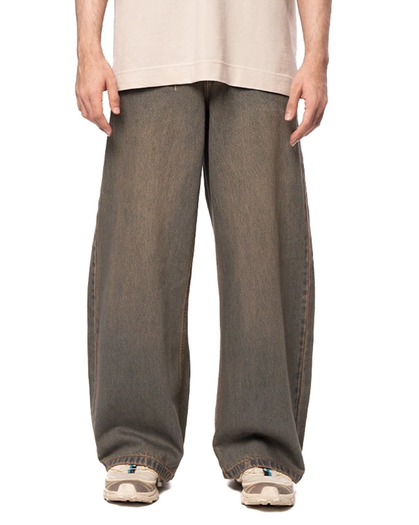 Naqees Brown Faded Baggy Jeans Cult Karachi Pakistan