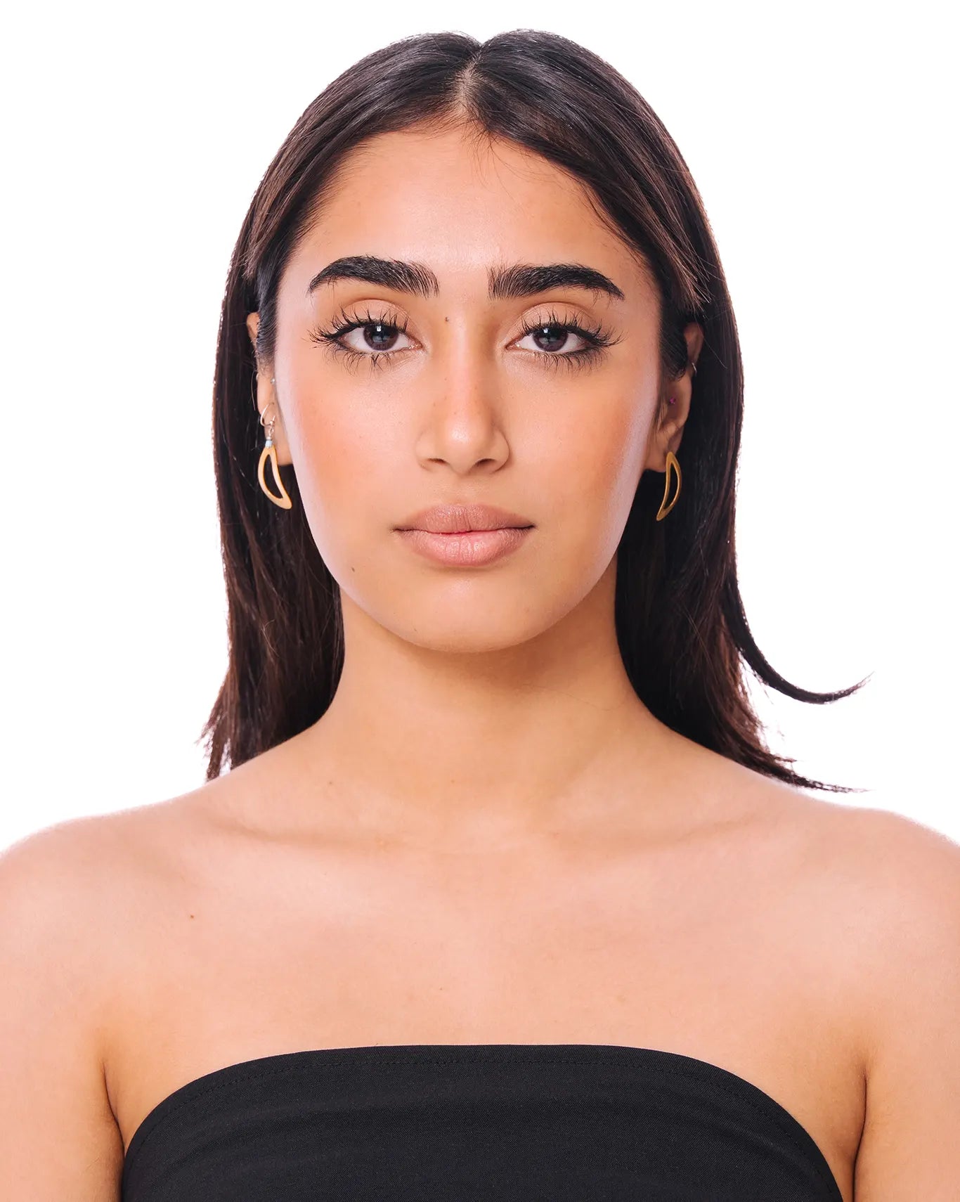 Amna Shariff Gold Gold Plated Textured Triangle Posts - CULT - haider