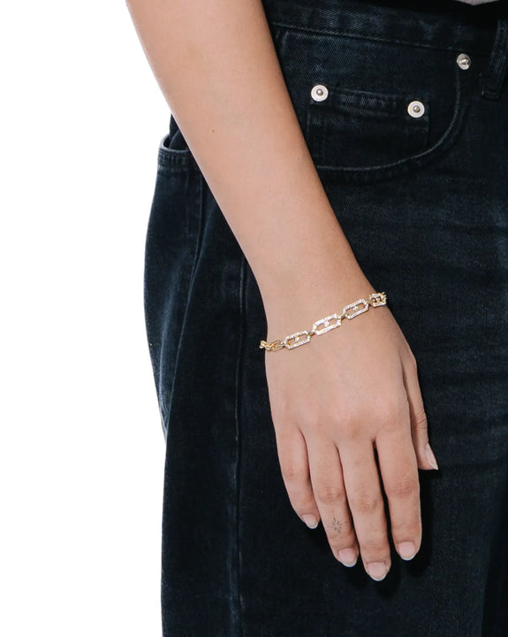 Pave Paperclip Bracelet