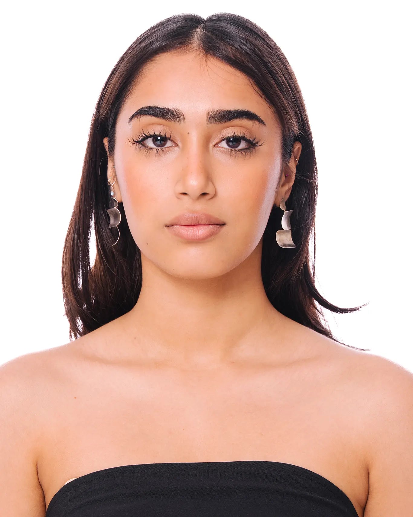 Amna Shariff Silver Silver Rectangle Tier Earrings - CULT
