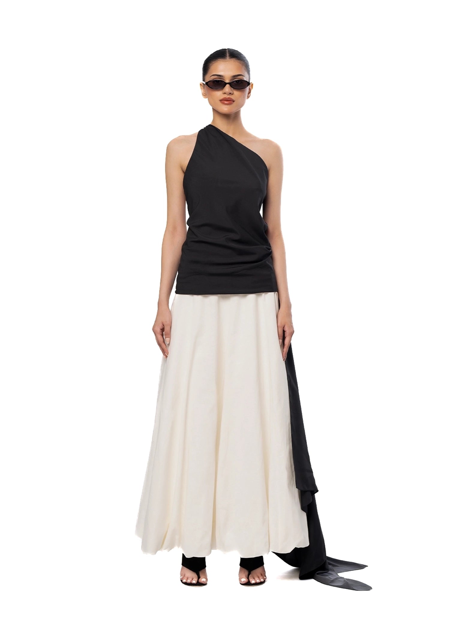 My Fern White White Gathered Volume Skirt - CULT