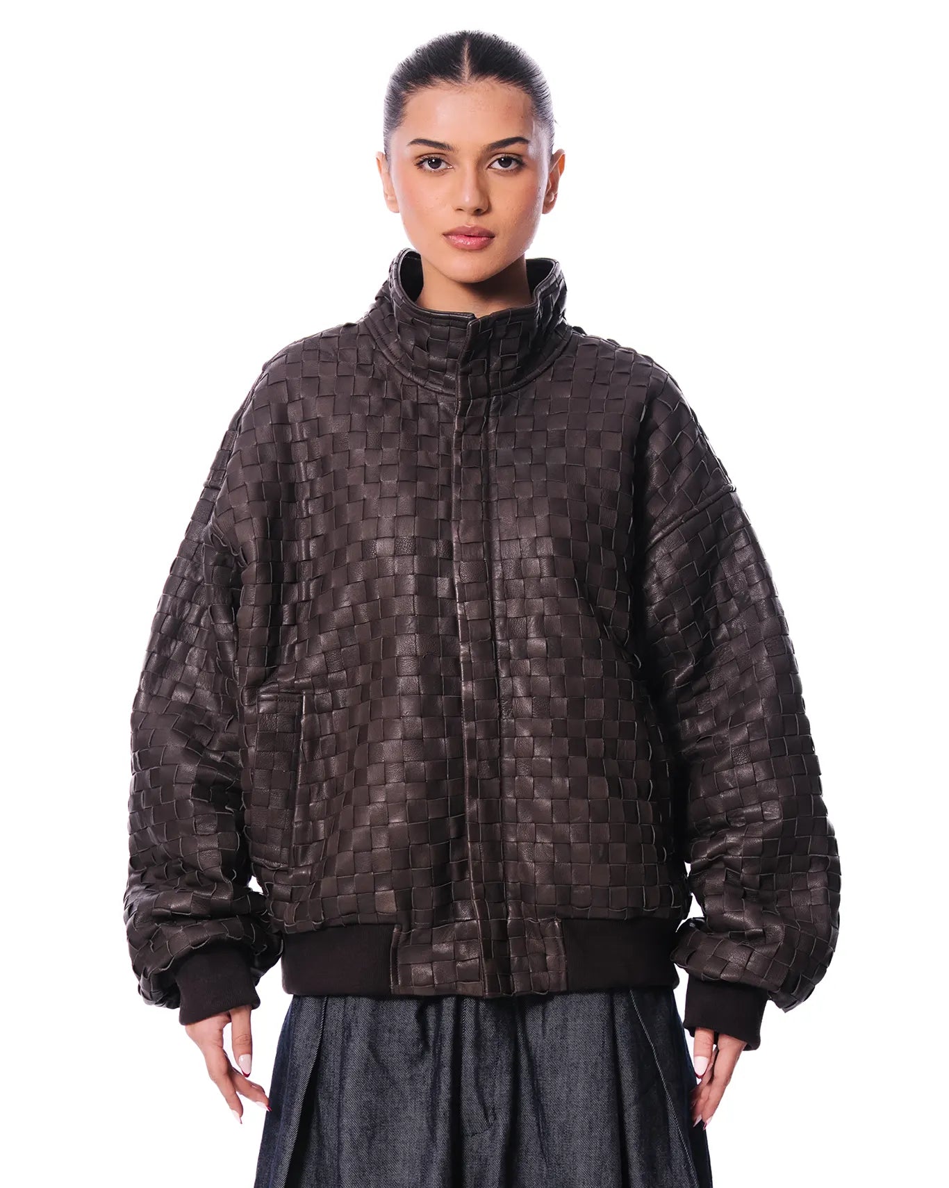 Dreams of Arthur Brown Brown Braided Leather Jacket - CULT - haider