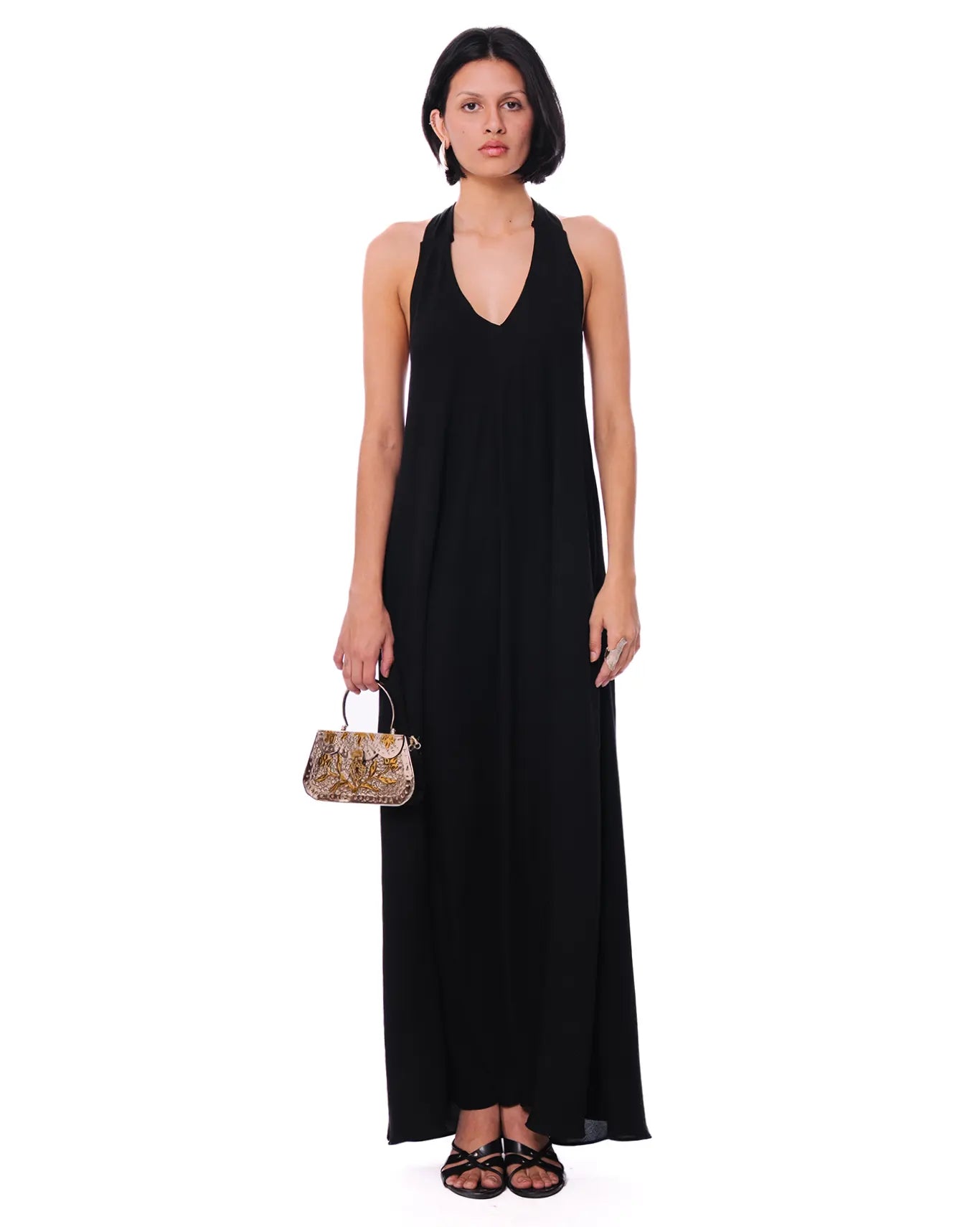 Curated Official Black Black Scarf Drape Dress with Fringe - CULT - haider