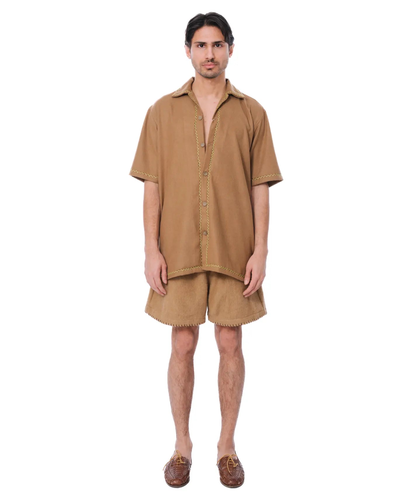 Camel Wool Shorts