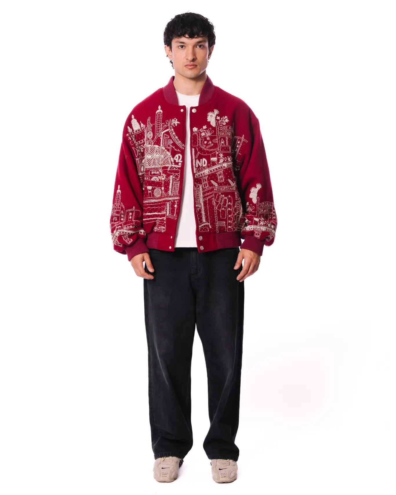 Dreams of Arthur Red Red NYC Skyline Bomber - CULT