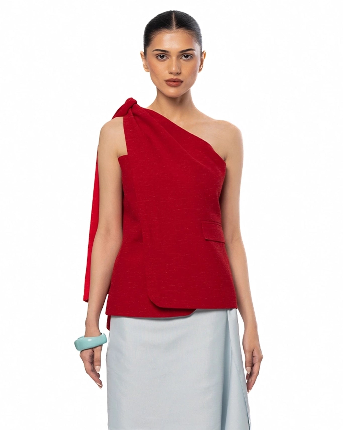 My Fern Red Red Knotted Shoulder Top - CULT - haider