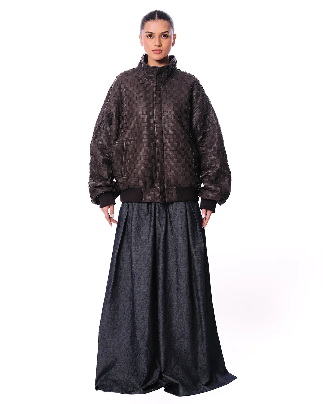 Dreams of Arthur Brown Brown Braided Leather Jacket - CULT - haider