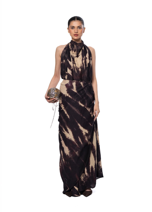 Curated Official Tye-Dye Cowl Wrap Dress Cult Karachi Pakistan