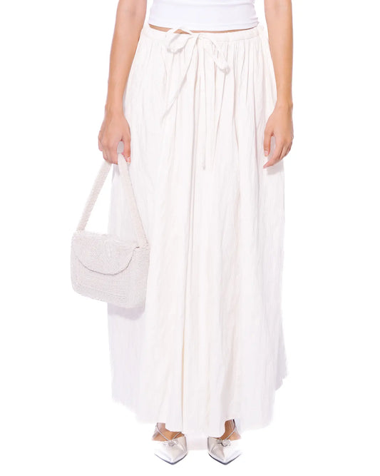 White Gathered Skirt