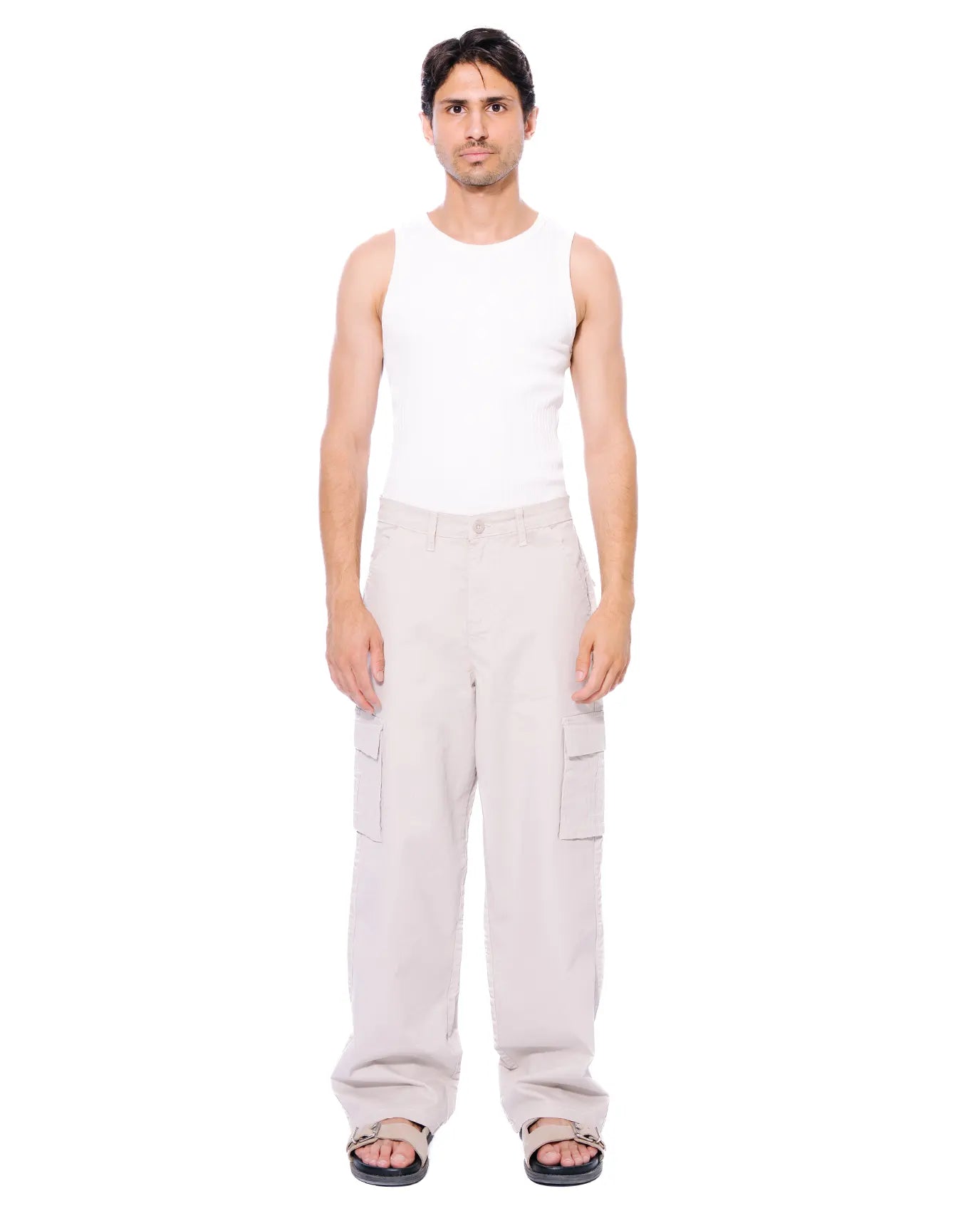 Beige Loose Cargo Pants Beige