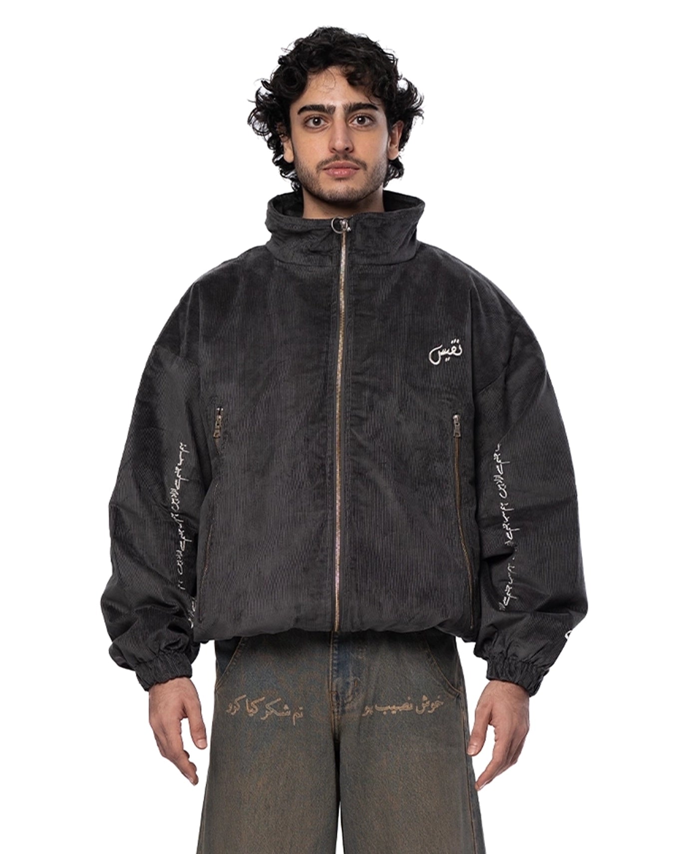 Naqees Grey Grey Shaam Corduroy Jacket - CULT - haider