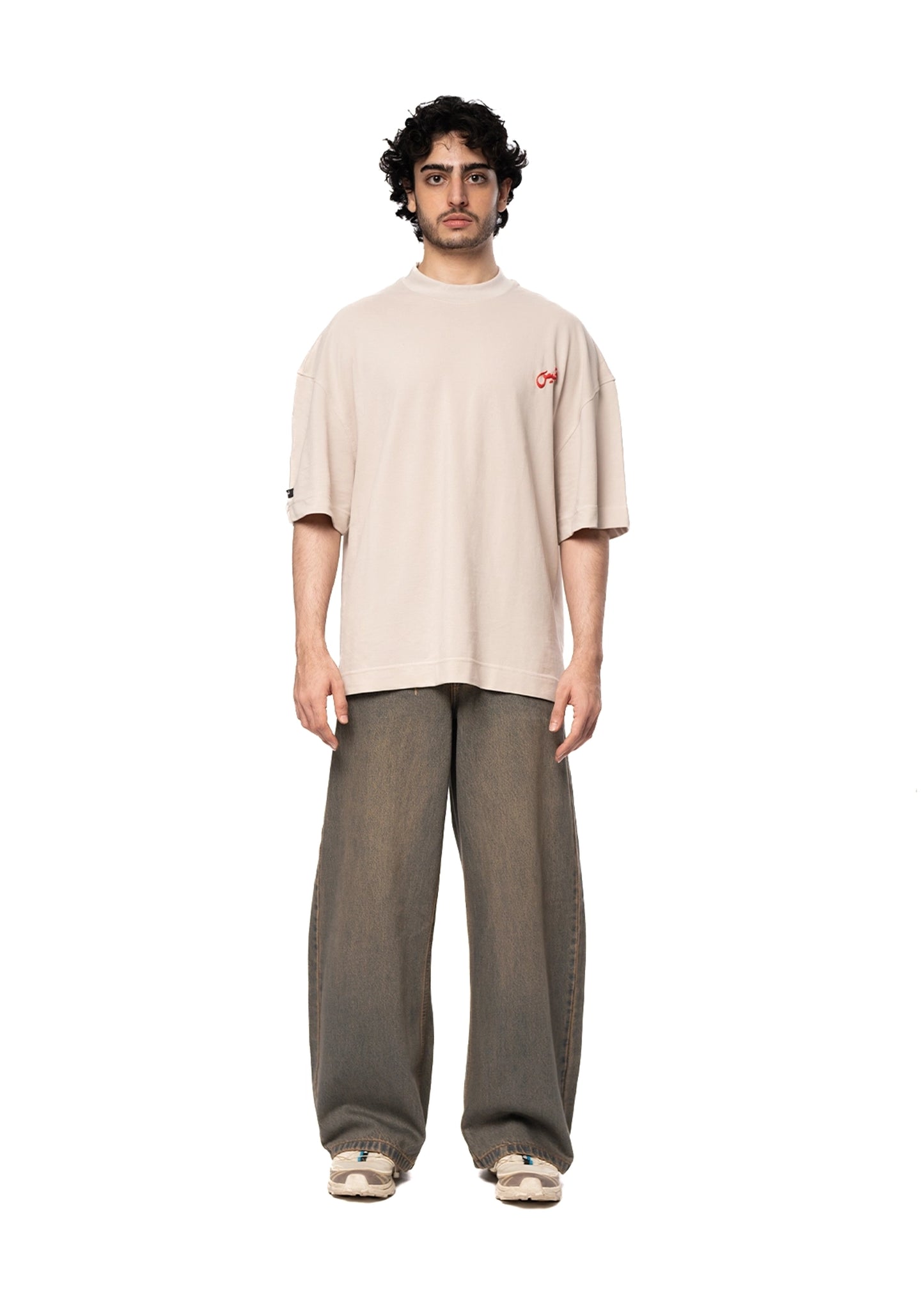 Naqees Vintage Brown Wash Brown Faded Baggy Jeans - CULT - haider