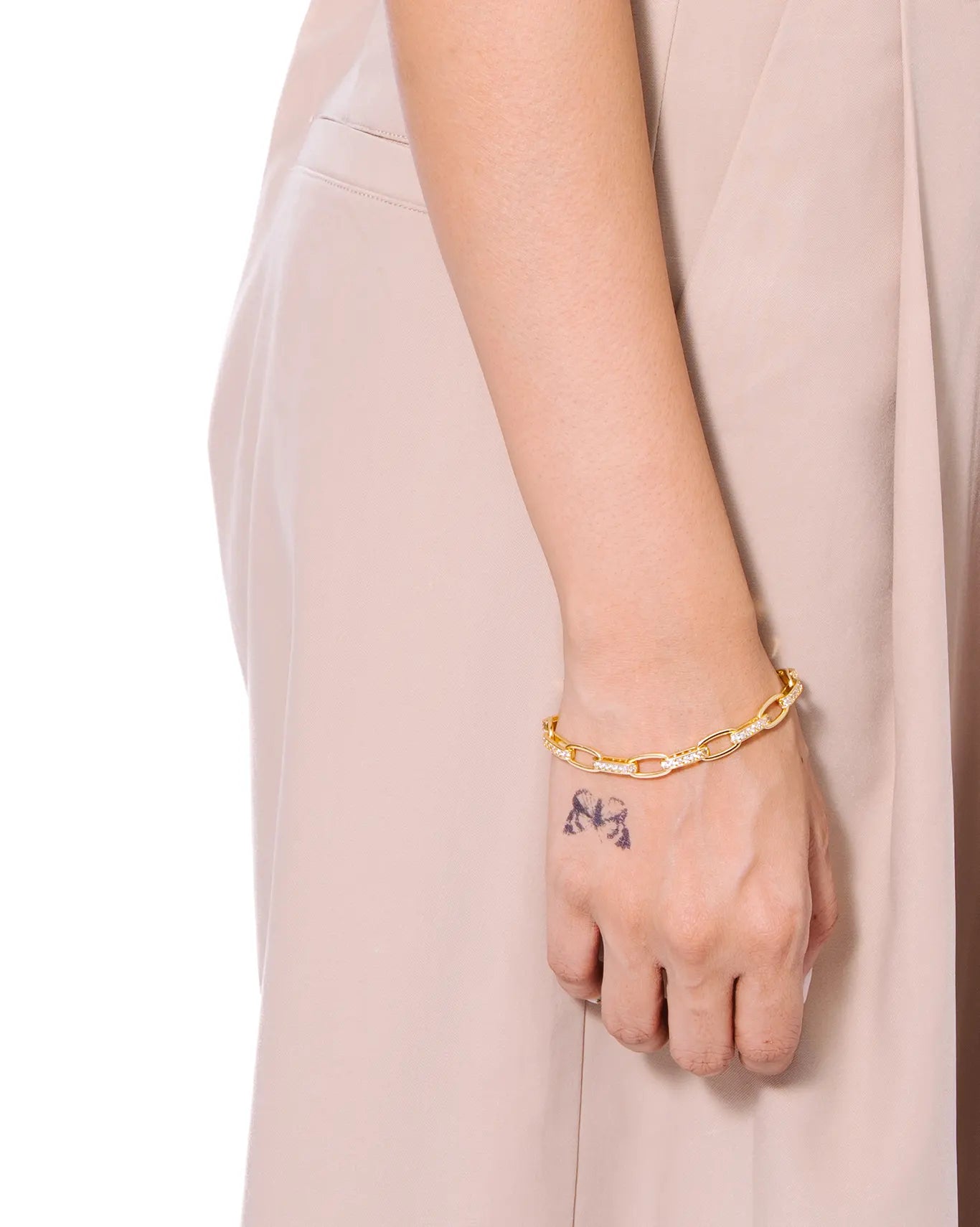 Gold Pave Link Bracelet