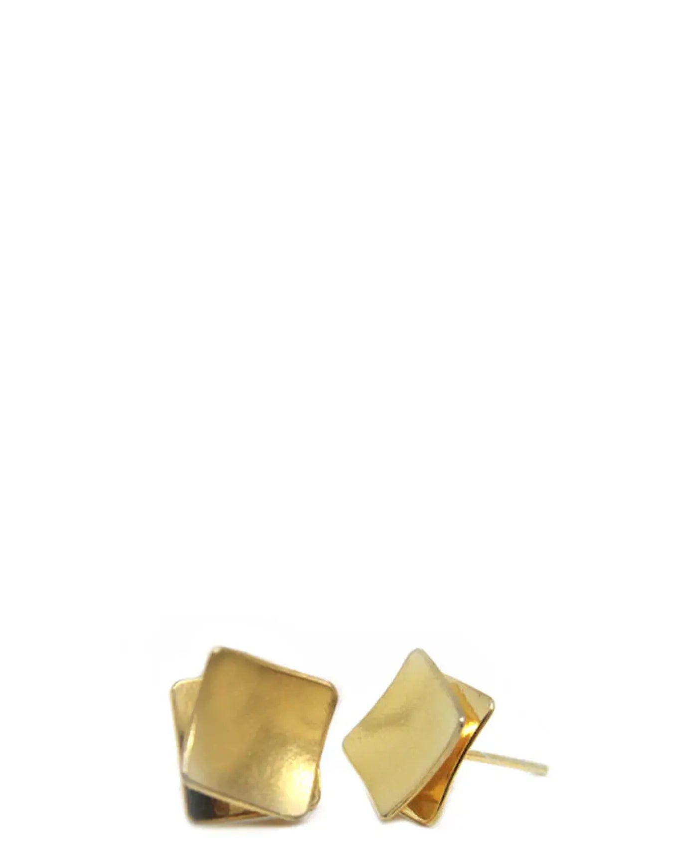 Concave Squares Gold Plated