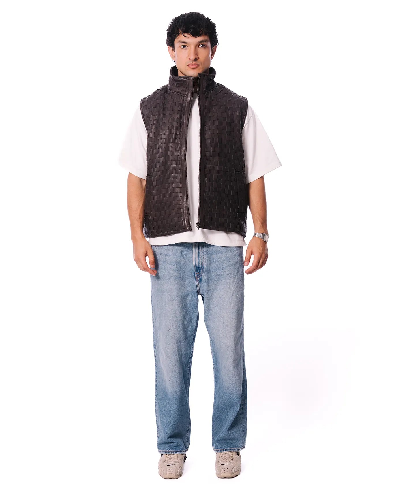 Dreams of Arthur Brown Brown Leather Braided Vest - CULT - haider
