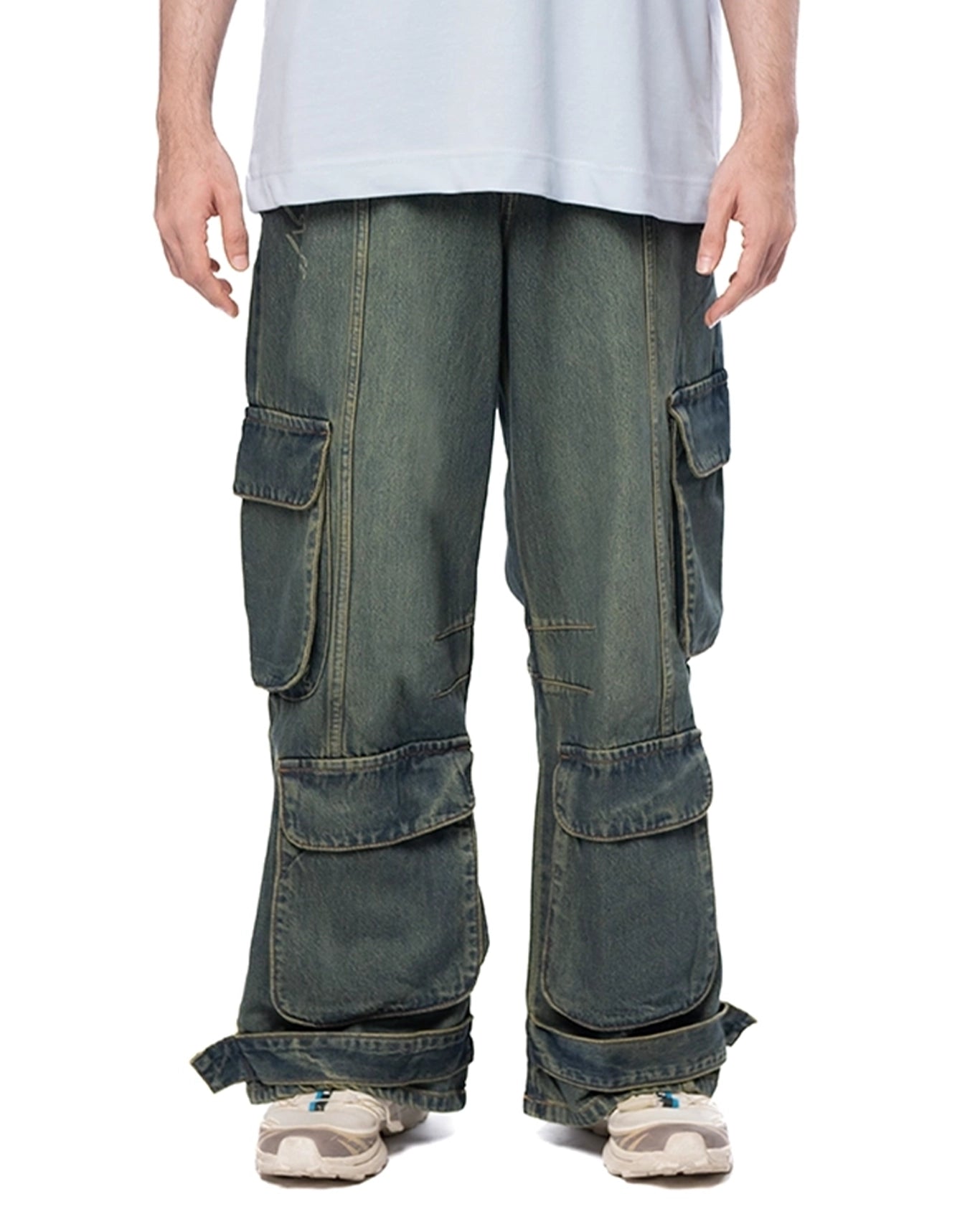 Naqees Technical Green Cargo Jeans Cult Karachi Pakistan