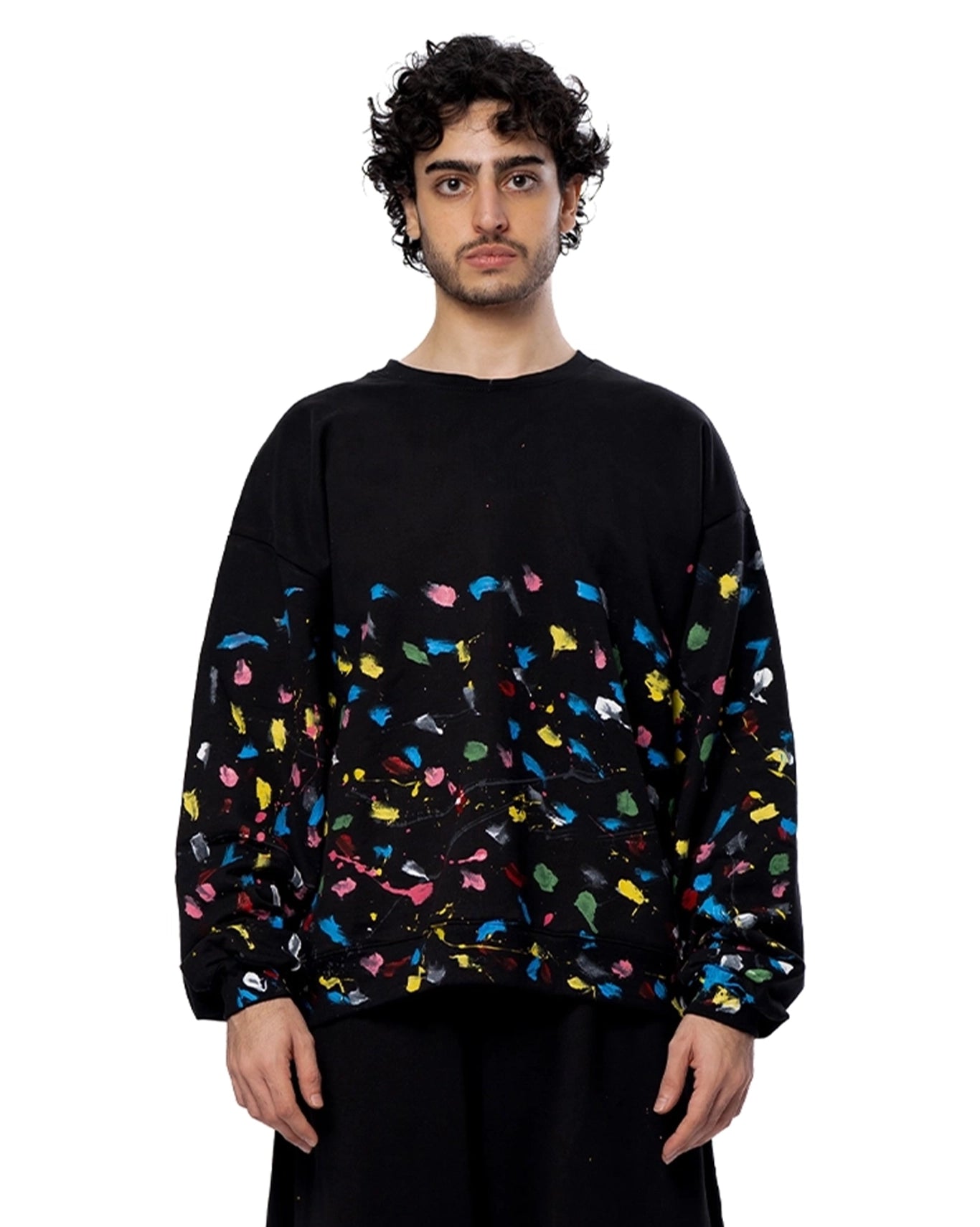 Dreams of Arthur Black Black Hand Painted Sweatshirt - CULT - haider