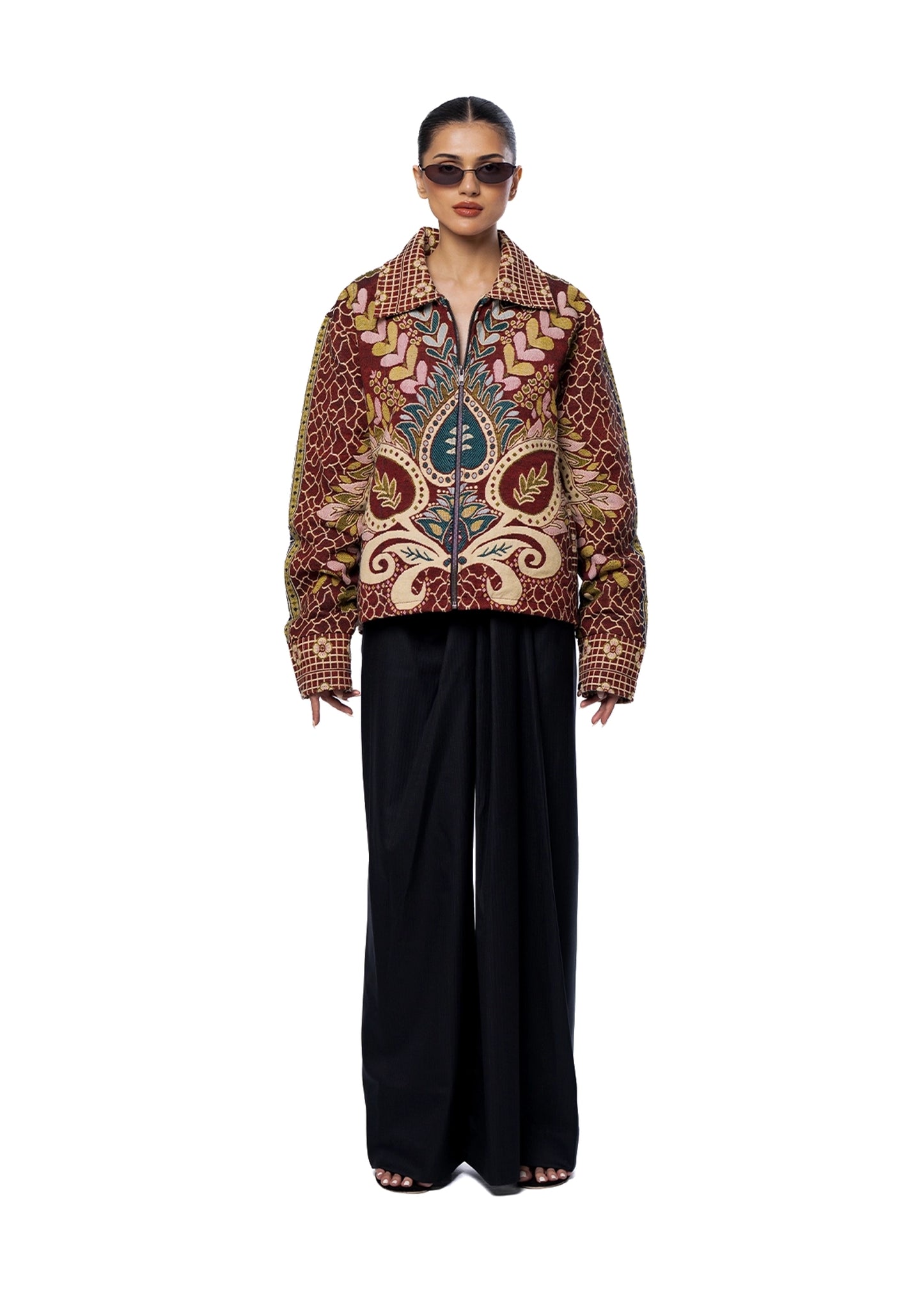 Collected XX Multicolor Multicolor Gul Bahaar Cropped Jacket - CULT - haider